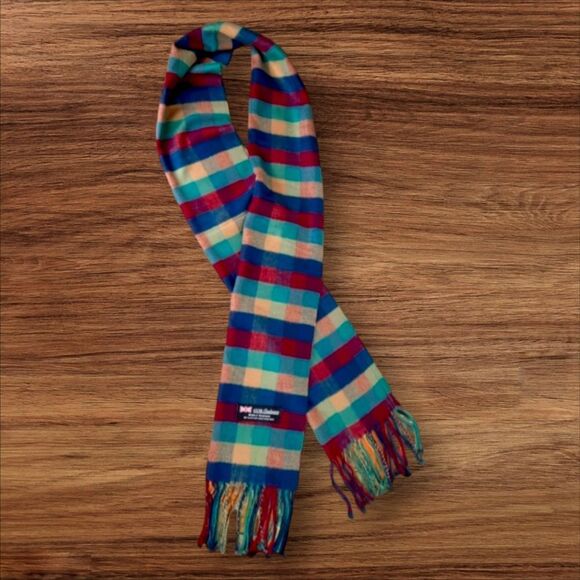 Multicolor Plaid 100% Genuine Cashmere Scarf NWT - Picture 1 of 4